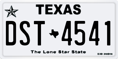 TX license plate DST4541