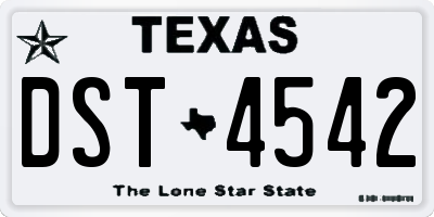 TX license plate DST4542