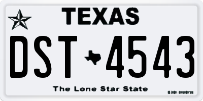 TX license plate DST4543