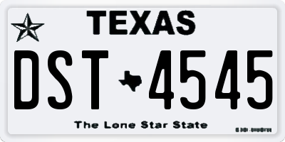 TX license plate DST4545