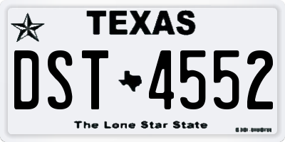 TX license plate DST4552