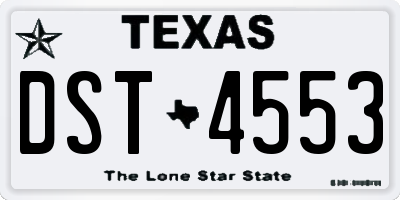 TX license plate DST4553