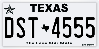 TX license plate DST4555