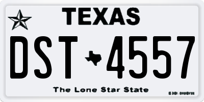 TX license plate DST4557