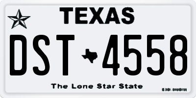 TX license plate DST4558