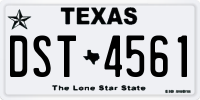 TX license plate DST4561
