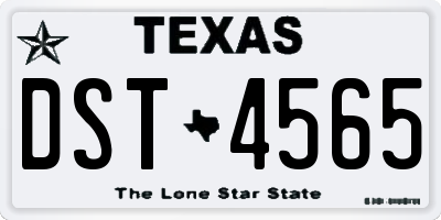 TX license plate DST4565