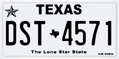 TX license plate DST4571