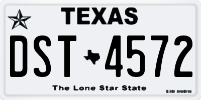 TX license plate DST4572