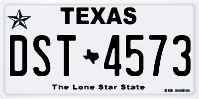 TX license plate DST4573