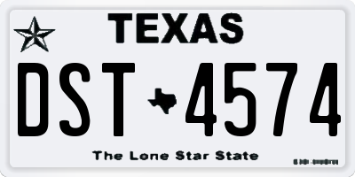 TX license plate DST4574
