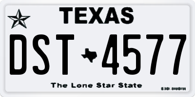 TX license plate DST4577