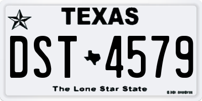TX license plate DST4579