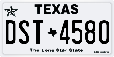 TX license plate DST4580