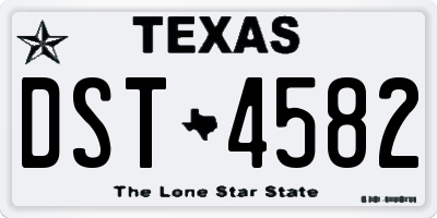 TX license plate DST4582