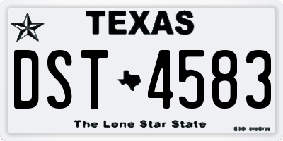 TX license plate DST4583