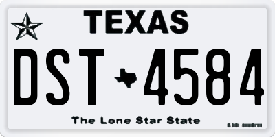 TX license plate DST4584