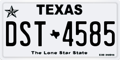 TX license plate DST4585