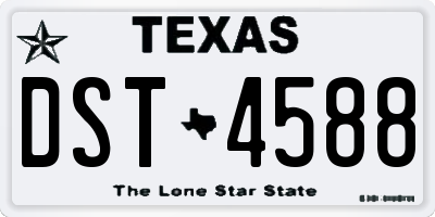 TX license plate DST4588