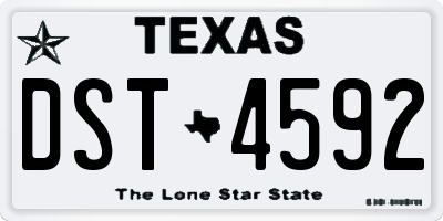 TX license plate DST4592
