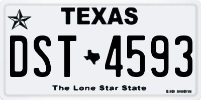 TX license plate DST4593