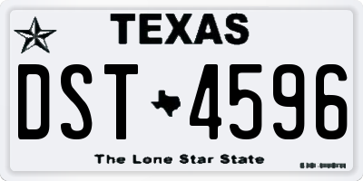 TX license plate DST4596