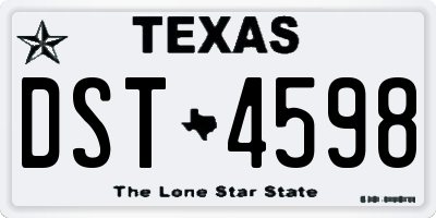 TX license plate DST4598