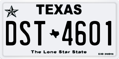 TX license plate DST4601