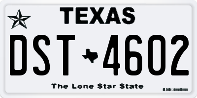 TX license plate DST4602