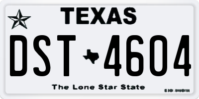 TX license plate DST4604