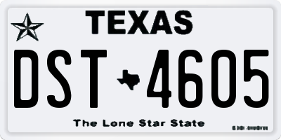 TX license plate DST4605