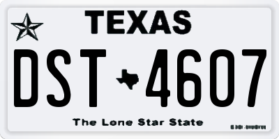TX license plate DST4607
