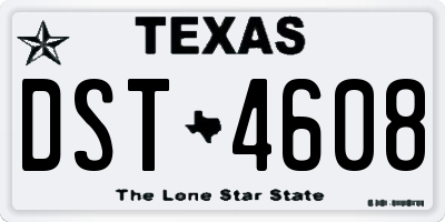 TX license plate DST4608