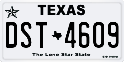 TX license plate DST4609