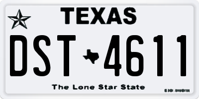 TX license plate DST4611