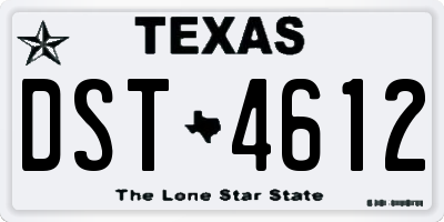 TX license plate DST4612