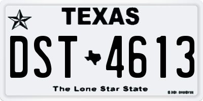 TX license plate DST4613