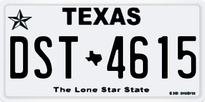 TX license plate DST4615