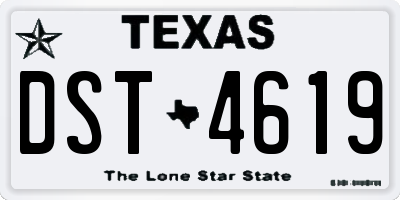 TX license plate DST4619