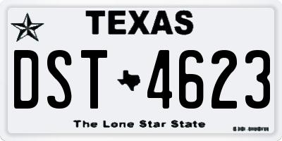 TX license plate DST4623