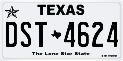 TX license plate DST4624