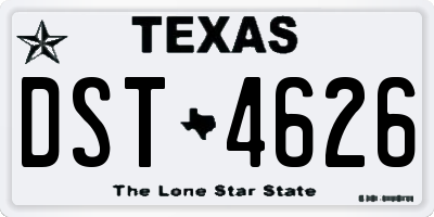 TX license plate DST4626