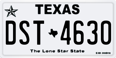 TX license plate DST4630