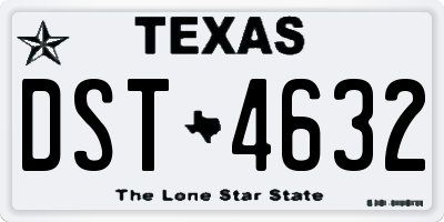 TX license plate DST4632