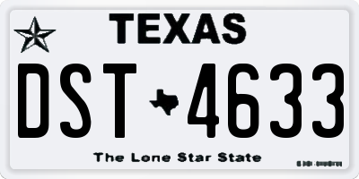 TX license plate DST4633