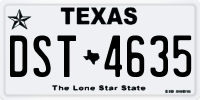 TX license plate DST4635