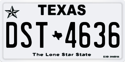 TX license plate DST4636