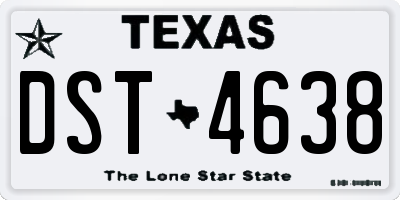 TX license plate DST4638