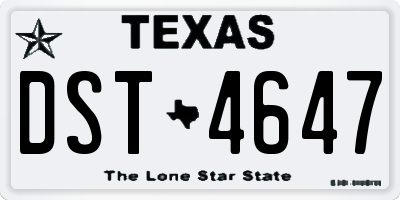 TX license plate DST4647