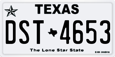 TX license plate DST4653